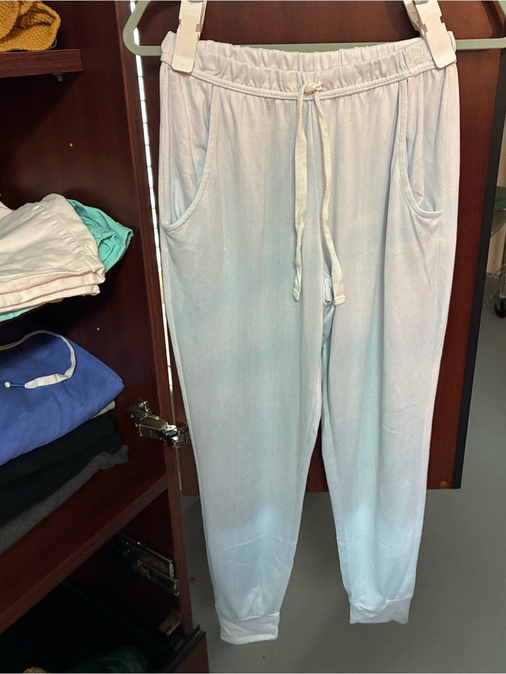 Women’s Born Brand Light Blue Drawstring Jogger Lounge Pants Size Medium